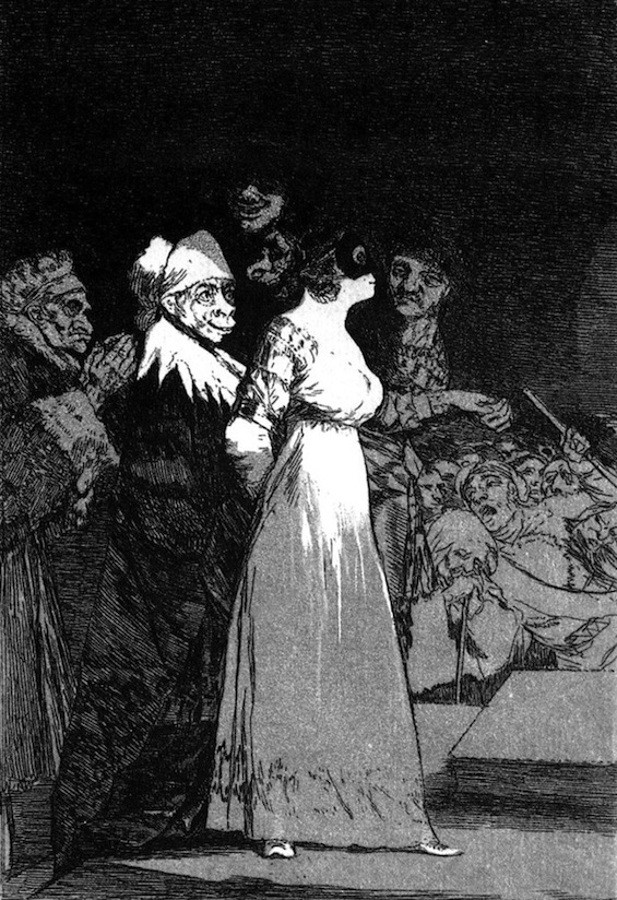 Francisco de Goya, El sí pronuncian y la mano alargan al primero que llega (Capricho número 2), 1799.