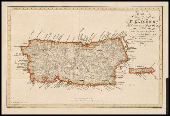 Mapa de Puerto Rico, 1810, París. 