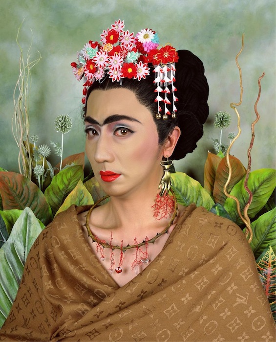 An Inner Dialogue with Frida Kahlo (with Hand Shaped Earring), 2001. Yasumasa Morimura