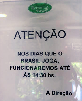 letrero cuando juega brasil