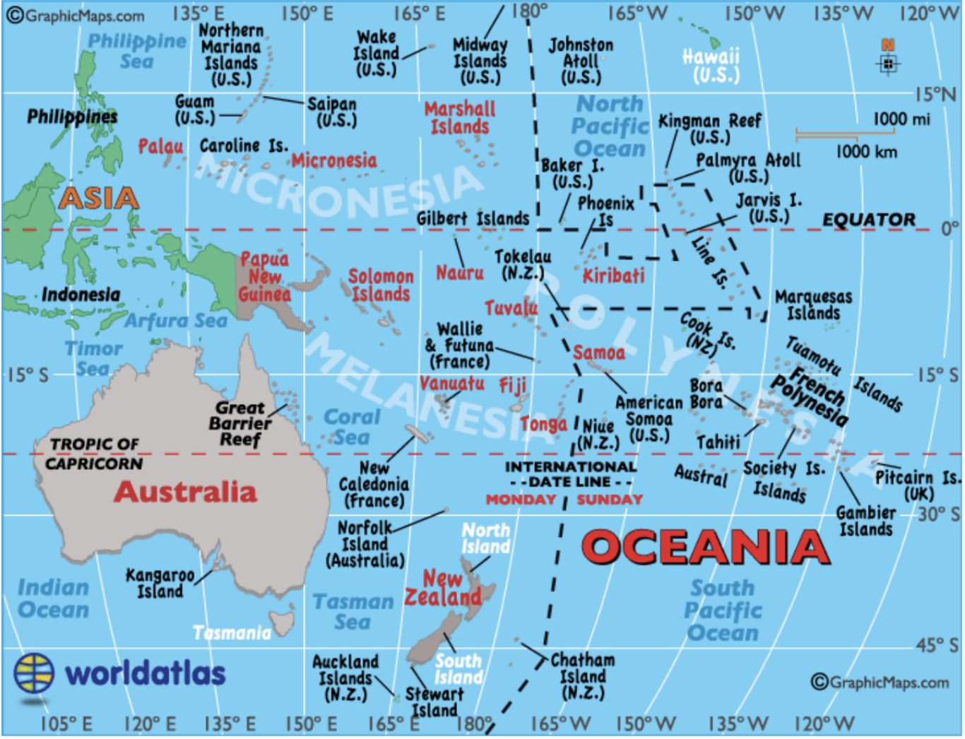 Франция моря и океаны. Океания на карте. Карта Австралии и Океании. Политическая карта Океании.