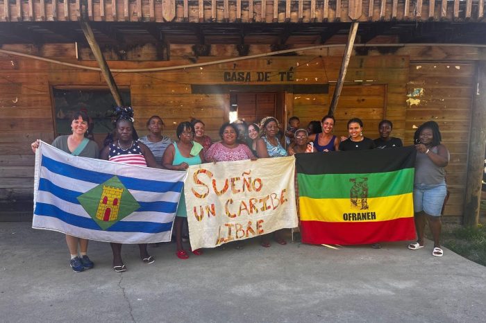 Encuentro por la justicia climática en la Isla de Roatán, Punta Gorda, Marzo 2023 Tejiendo redes caribeñas entre la Colmena Cimarrona en Vieques y la Organización Fraternal Negra Hondureña (OFRANEH)