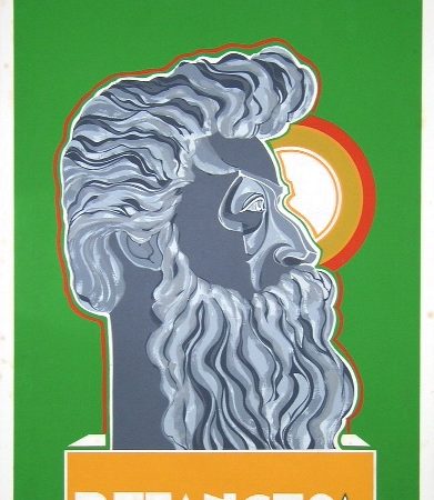 Cartel ilustrado de 1974 con el busto de Ramón Emeterio Betances y el texto 'Betances, Padre de la Facultad de Ciencias Sociales, UPR, mayo 1974'